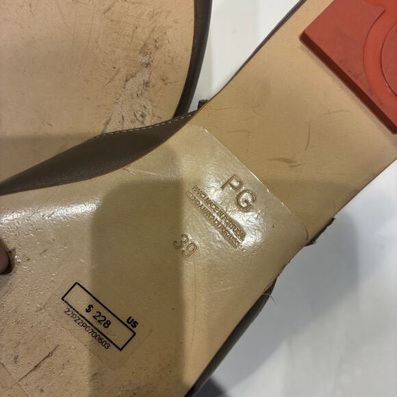 Purificacion Garcia Taupe Leather Mules Sz 39 - Picture 5 of 8